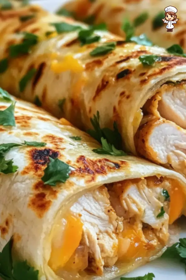 Wraps de Pollo y Queso Receta Rápida, Fácil y Deliciosa