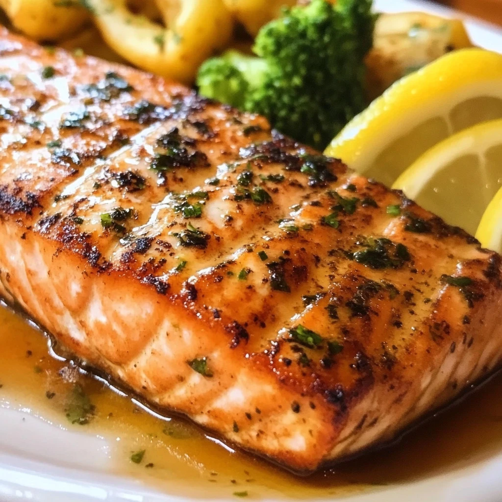 Salmón a la Texas Roadhouse servido con guarniciones sabrosas